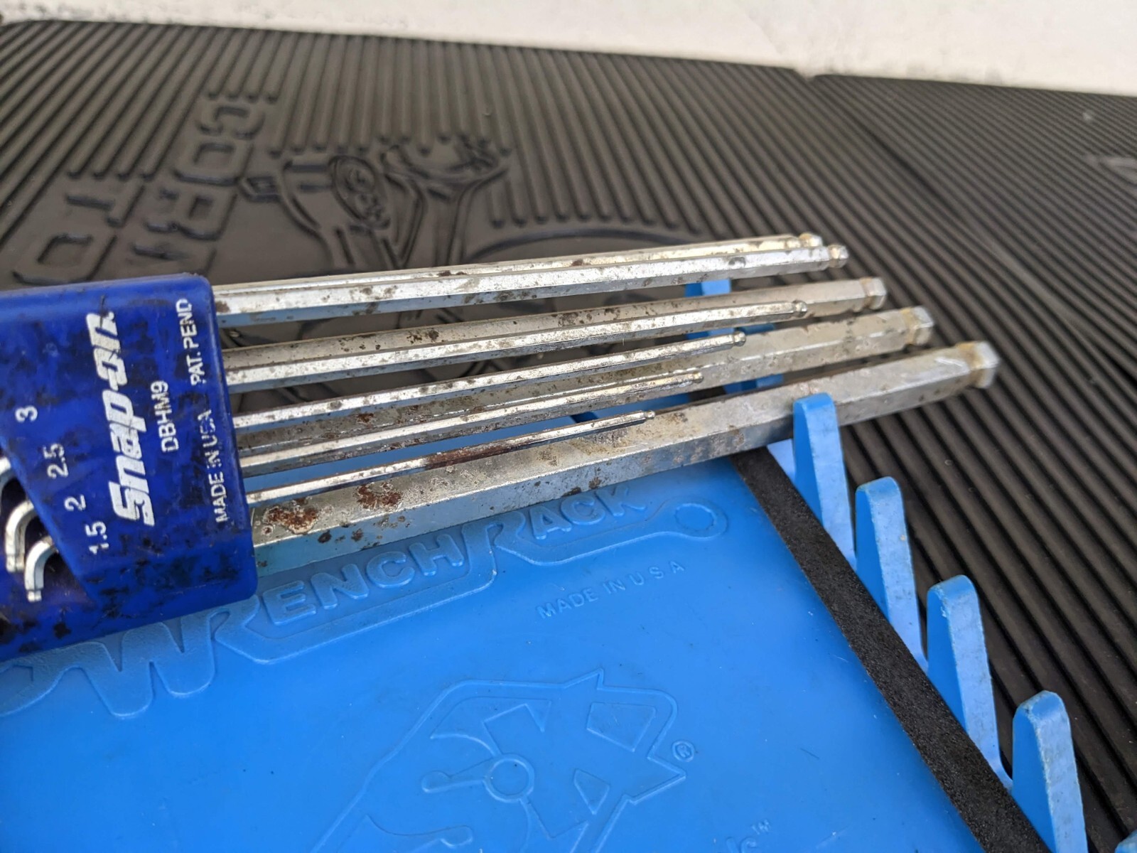 #bg811 Snap On Tools L-shaped Double Ball HEX METRIC Wrench Set w/Holder 9pc