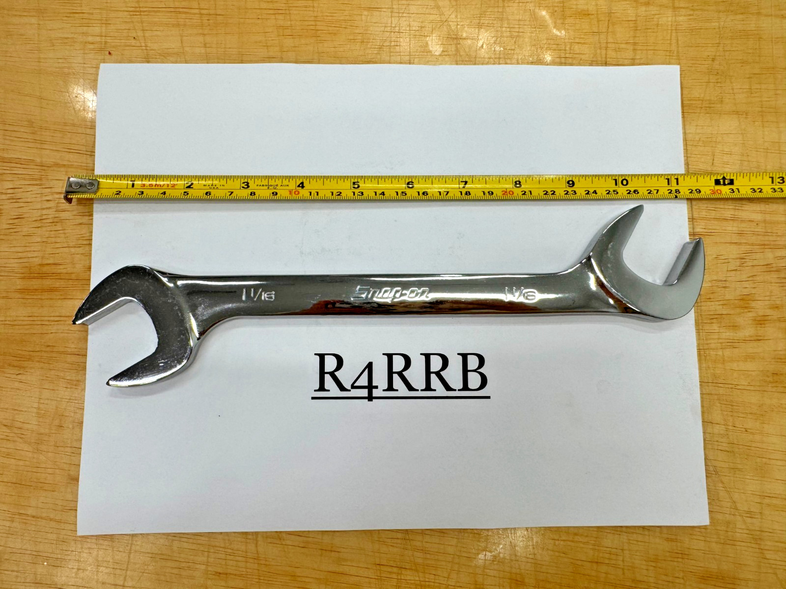Snap-on Tools USA NEW 1-1/16″ SAE 4 Way Open-End Angle Head Chrome Wrench VS34B
