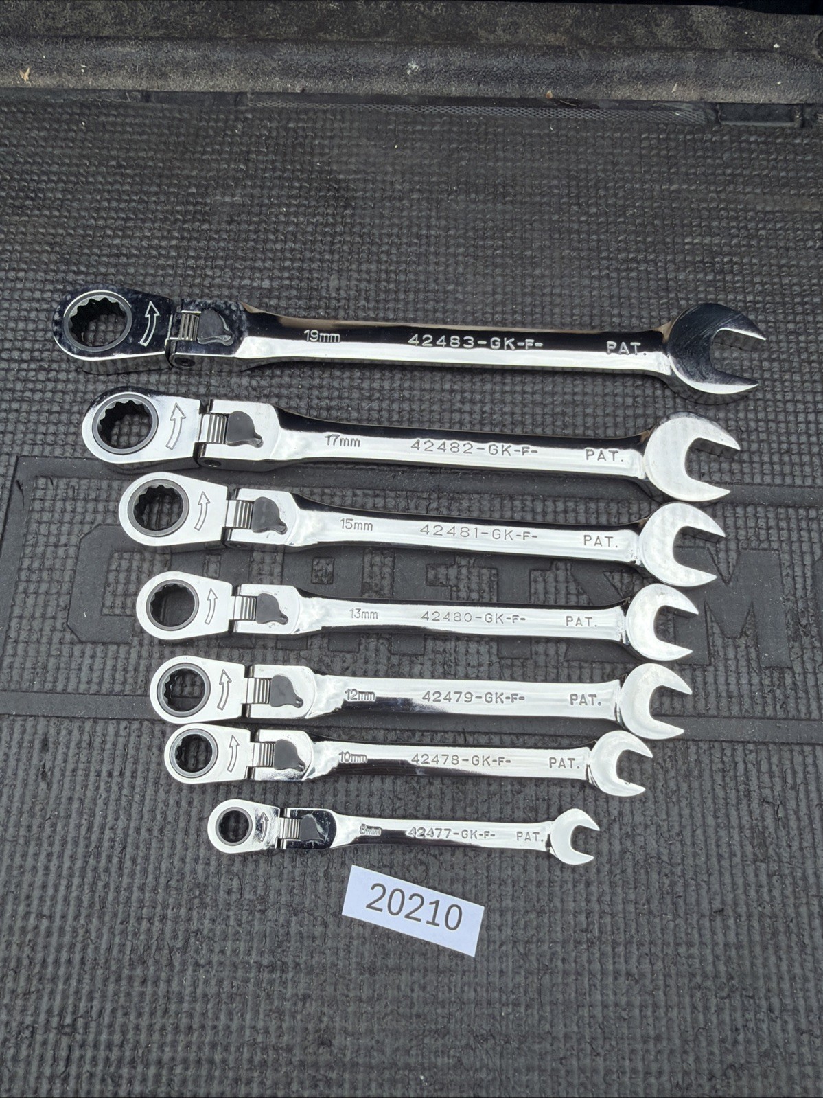 Rare Sears Craftsman USA Nos 7pc Locking Flex Ratcheting Wrench Set 42401 Metric