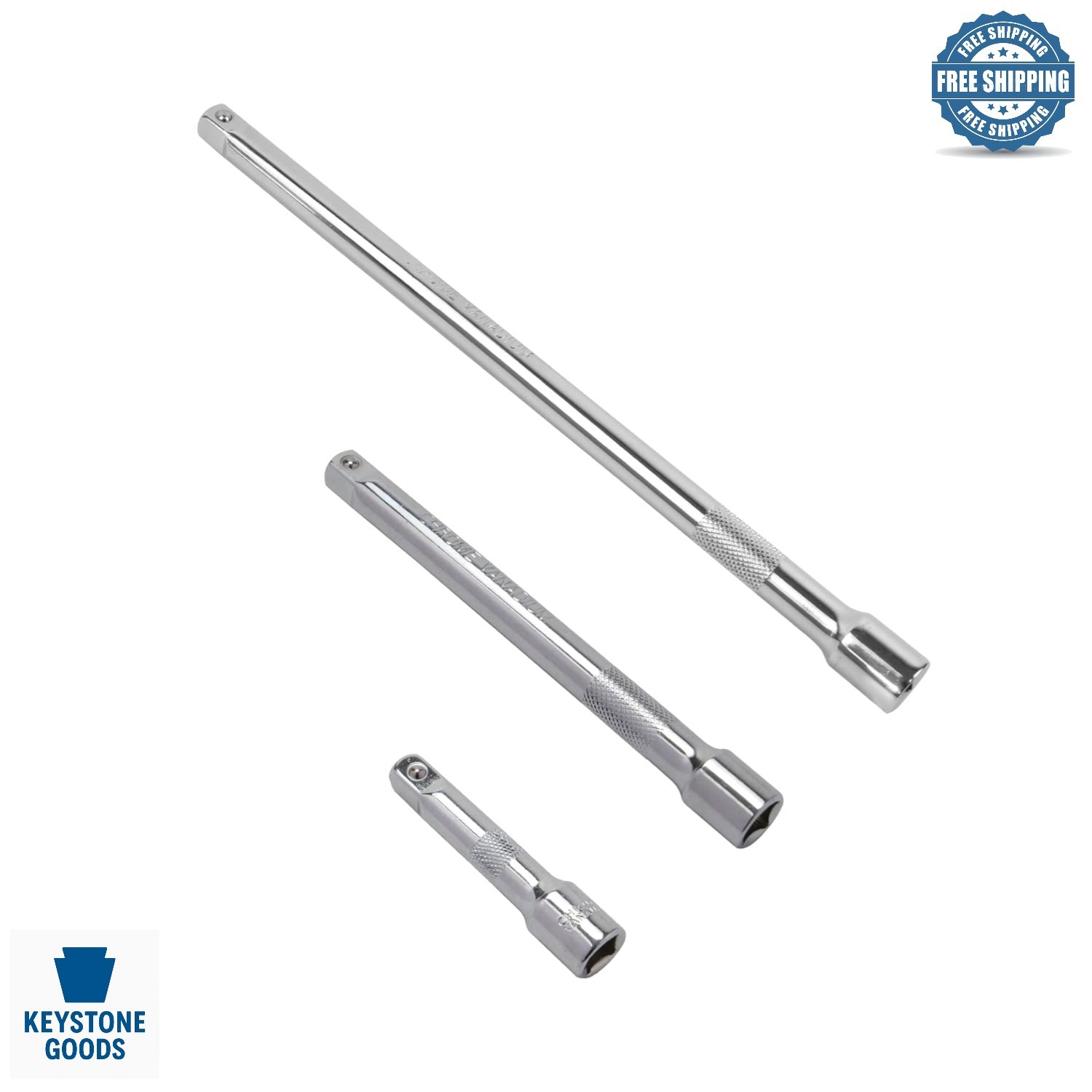 3-Piece 1/4” Drive Socket Extension Set – Chrome Vanadium Steel, Includes 2”,…