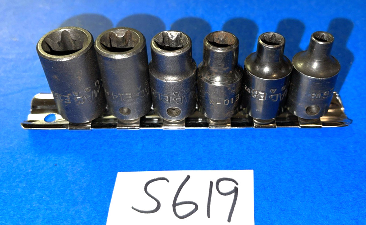 MAC TOOLS 6 PIECE 3/8 DRIVE INSIDE TORX SOCKET DRIVER SET E6-E16