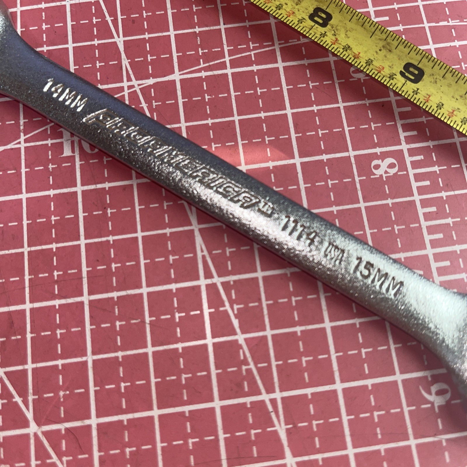 Proamerica USA 1114 14 X 15 MM Metric Open End Wrench 14MM 15MM Vintage