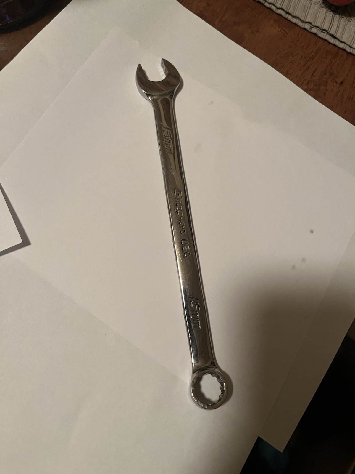 Snap On 15mm Open End 12Point Combination Wtench Part#SOEXM15 VGC
