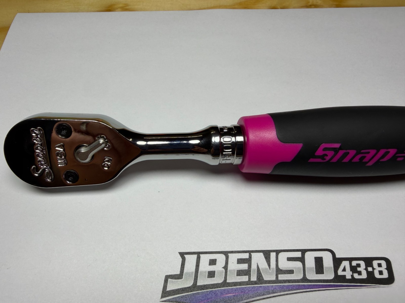 Snap-on Tools NEW ELECTRIC PINK 3/8″ Drive Soft Grip Fixed Head Ratchet FH100EP