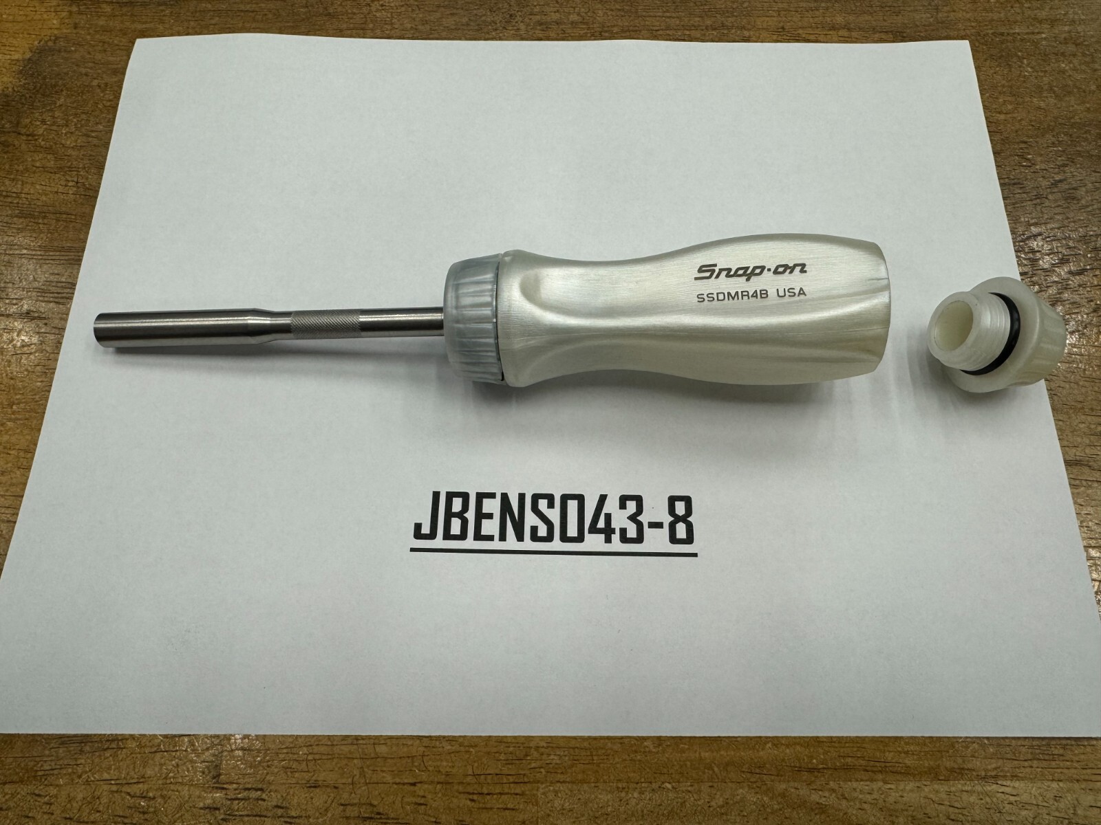 Snap-on Tools NEW PEARL WHITE Hard Grip Ratcheting Screwdriver No Bits SSDMR4BPW