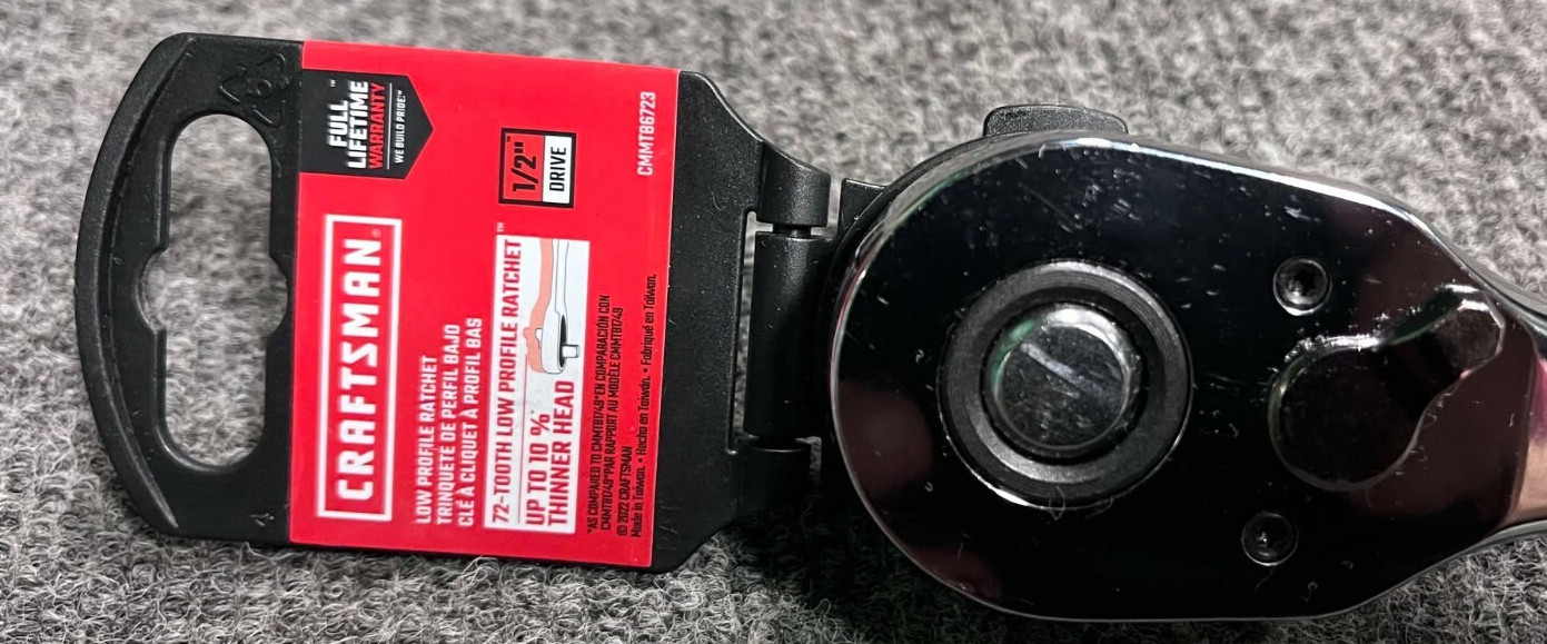 Craftsman CMMT86723 1/2″ Dr Low Profile 72 Tooth Full Polish Ratchet New