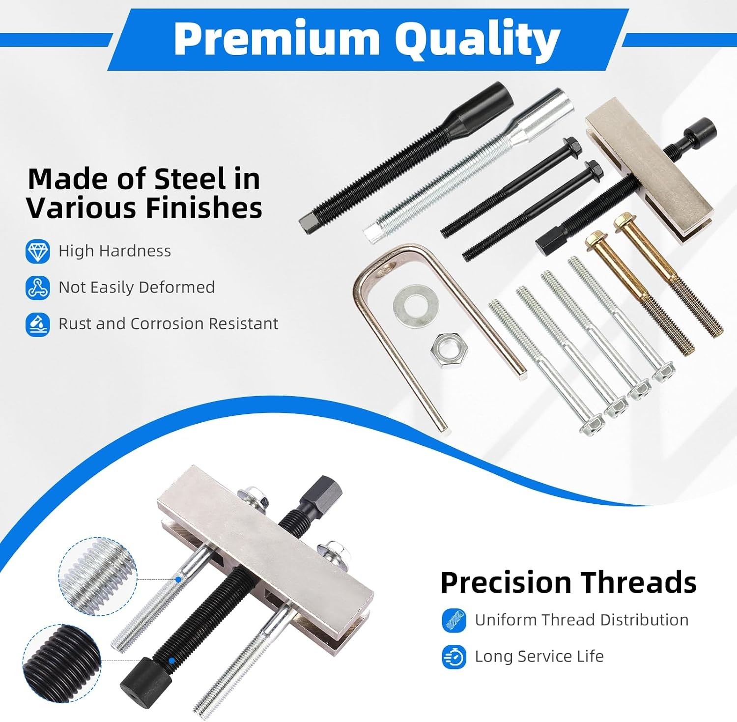 Effortless Steering Wheel Puller Kit & Lock Plate Tool Set – Compact Blue Design