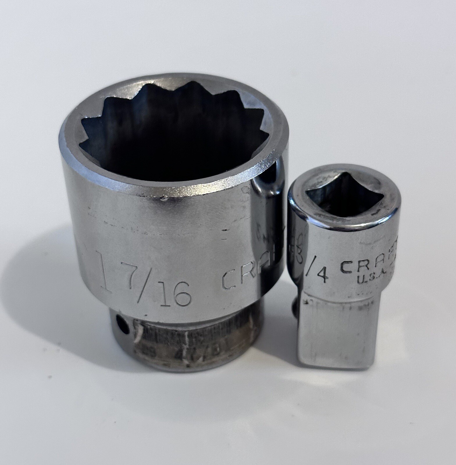 CRAFTSMAN 3/4″ DRIVE 12Pt 1 7/16″ Shallow Socket G47781 & 3/4to1/2 Adapter 4271