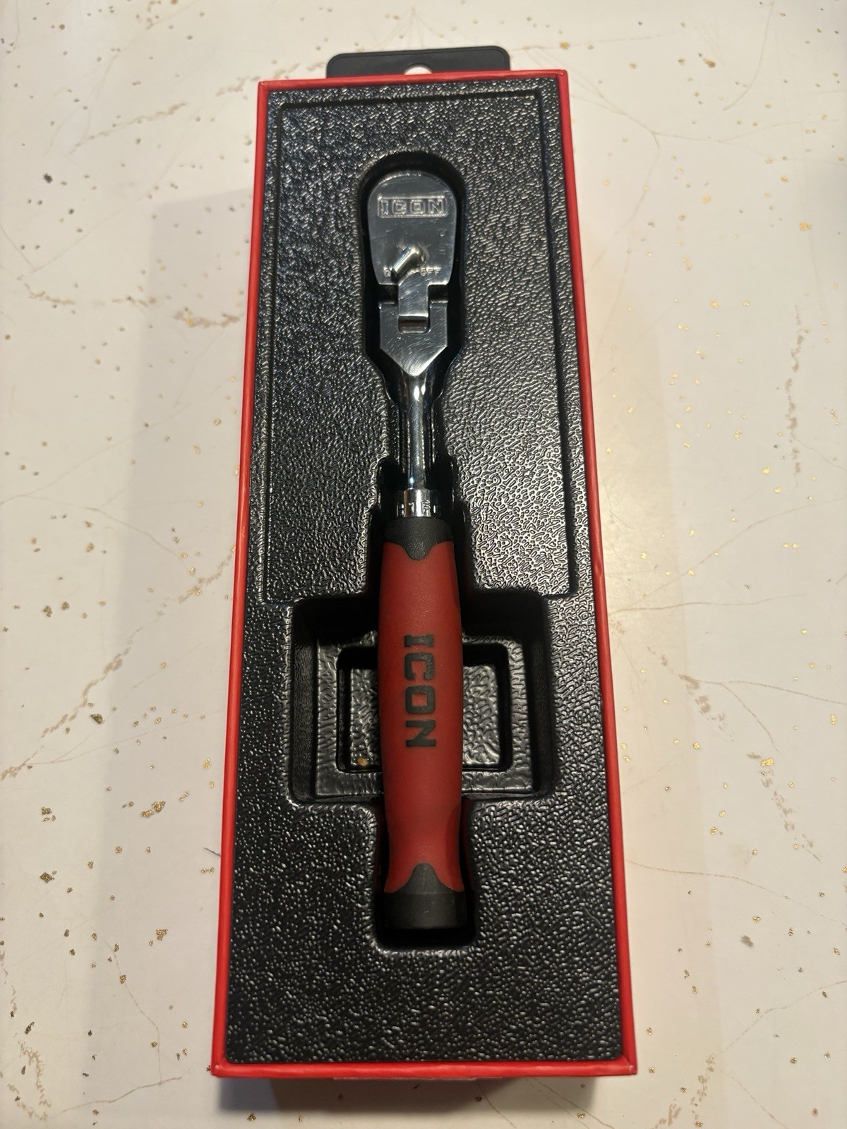 ICON 1/4 Drive Professional Flex-Head Ratchet with Comfort Grip 64693 R1FG