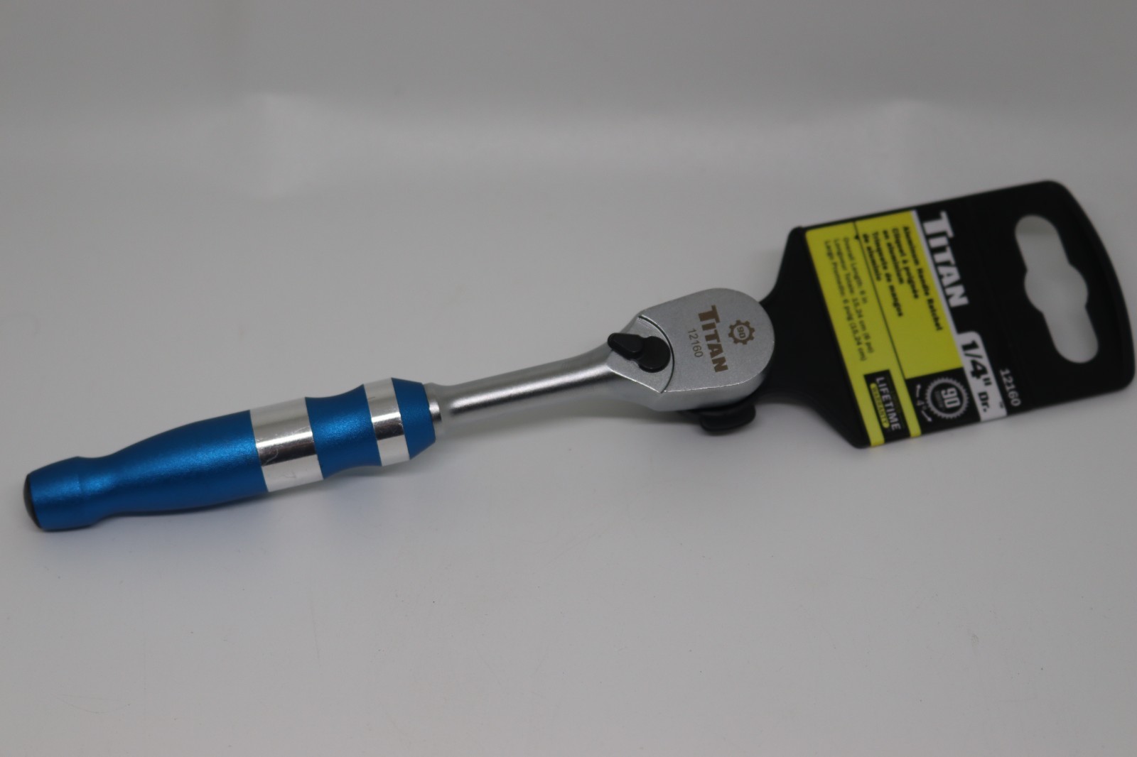 Titan 1/4″ Drive X 6″ Sealed Head Aluminum Ratchet Model 12160 – Blue