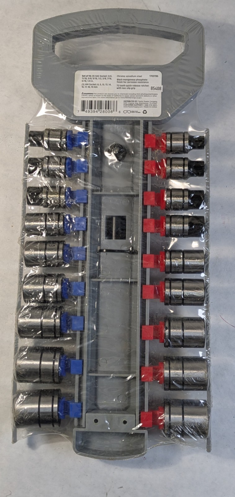 Jobsmart 3/8 Inch Drive Socket Set With Rack 19 Peice NEW SEALED