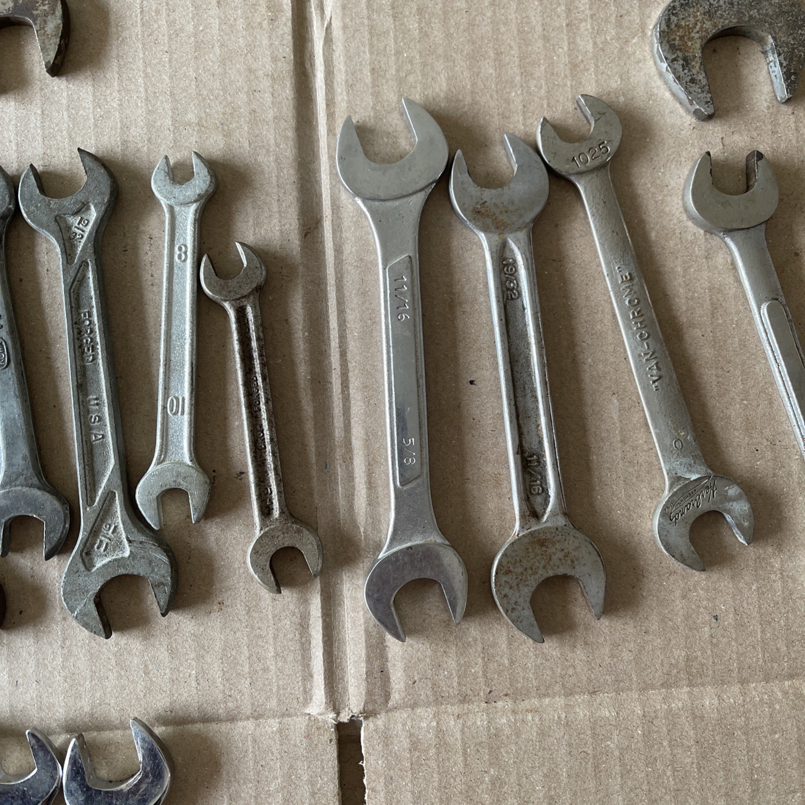 Lot of 120 + Mixed Vintage Combination & Open Box End Wrenches Sockets Tools
