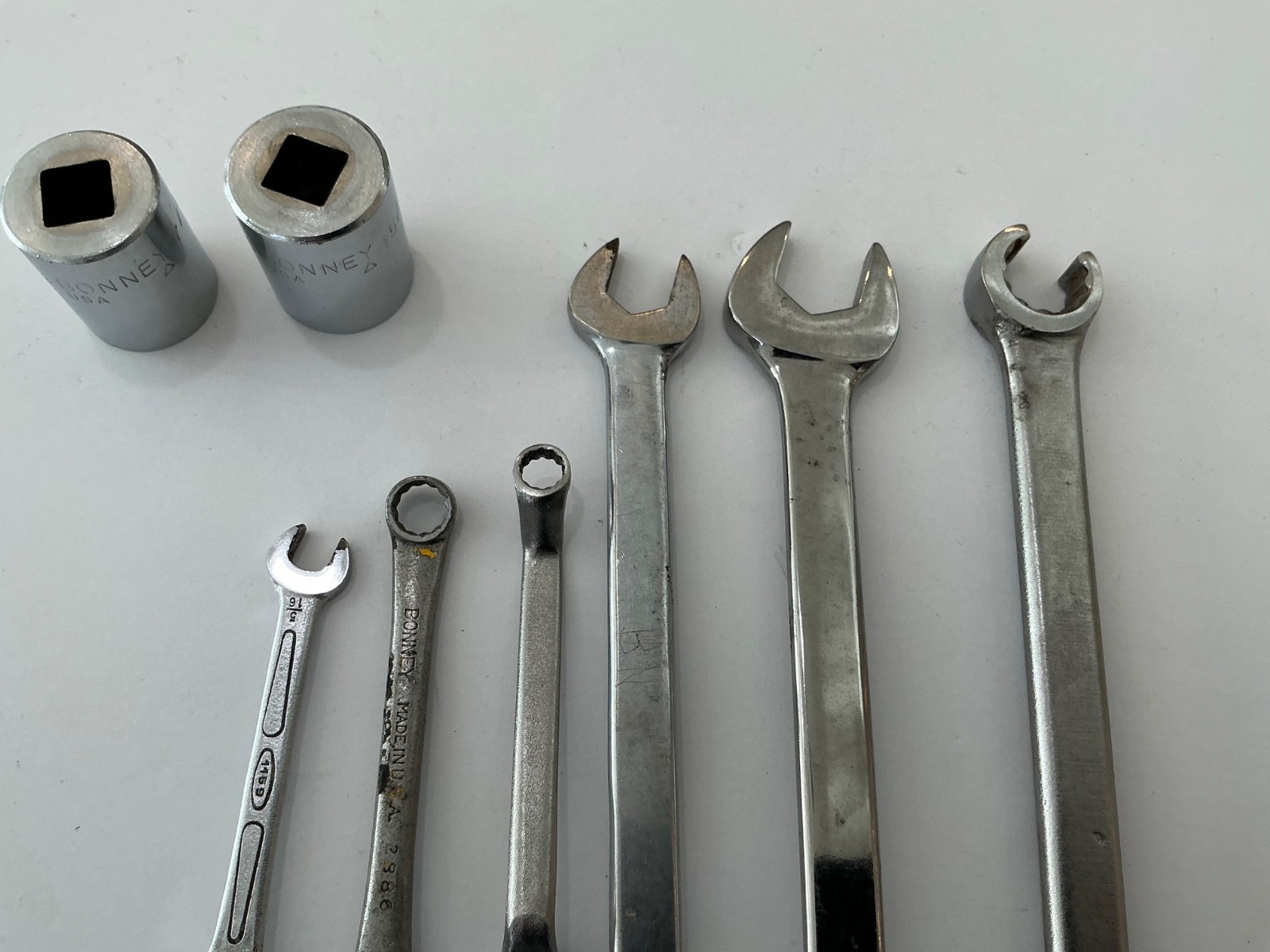 Asst. Bonney wrenches & sockets 8 pieces USA made all for $40