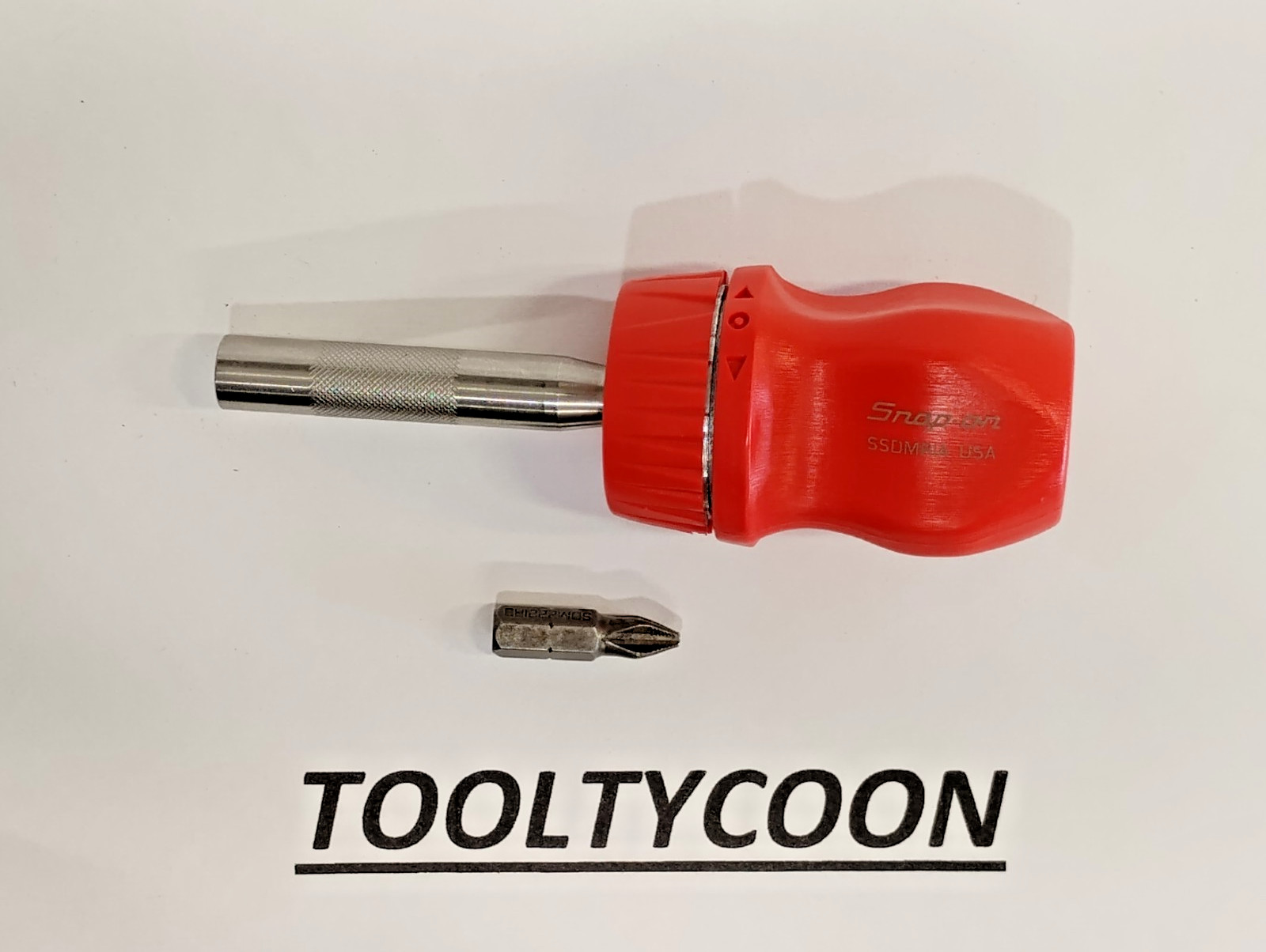 Snap-on Tools USA NEW RED 1/4″ STUBBY Hard Grip Ratcheting Bit Driver SSDMR1AR