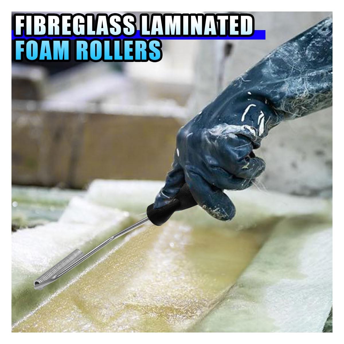 3IN Fiberglass Roller Bubble Paddle Tool, Universal Aluminum Head