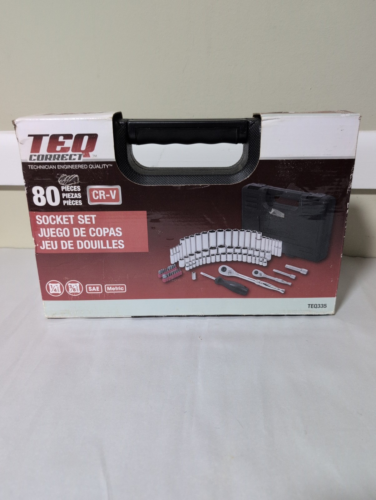 TEQ Correct 80 Piece Socket Set 1/4″ 3/8″ SAE Metric! NEW!