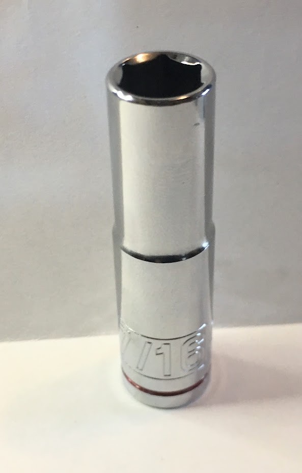 Quinn 7/16″ x 3/8″ Dr Hi-Vis Deep Socket 6 Point Free USA Shipping