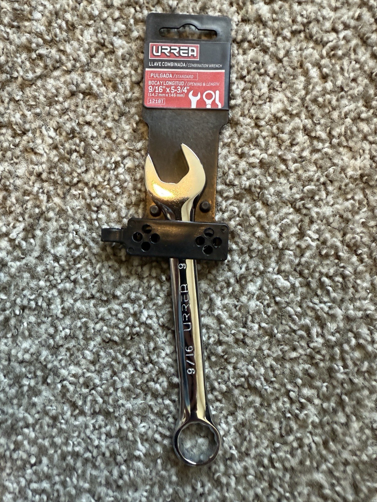 LOT OF 6, URREA Short Combination Wrench 9/16″ x 5-3/4″ 1218T NEW