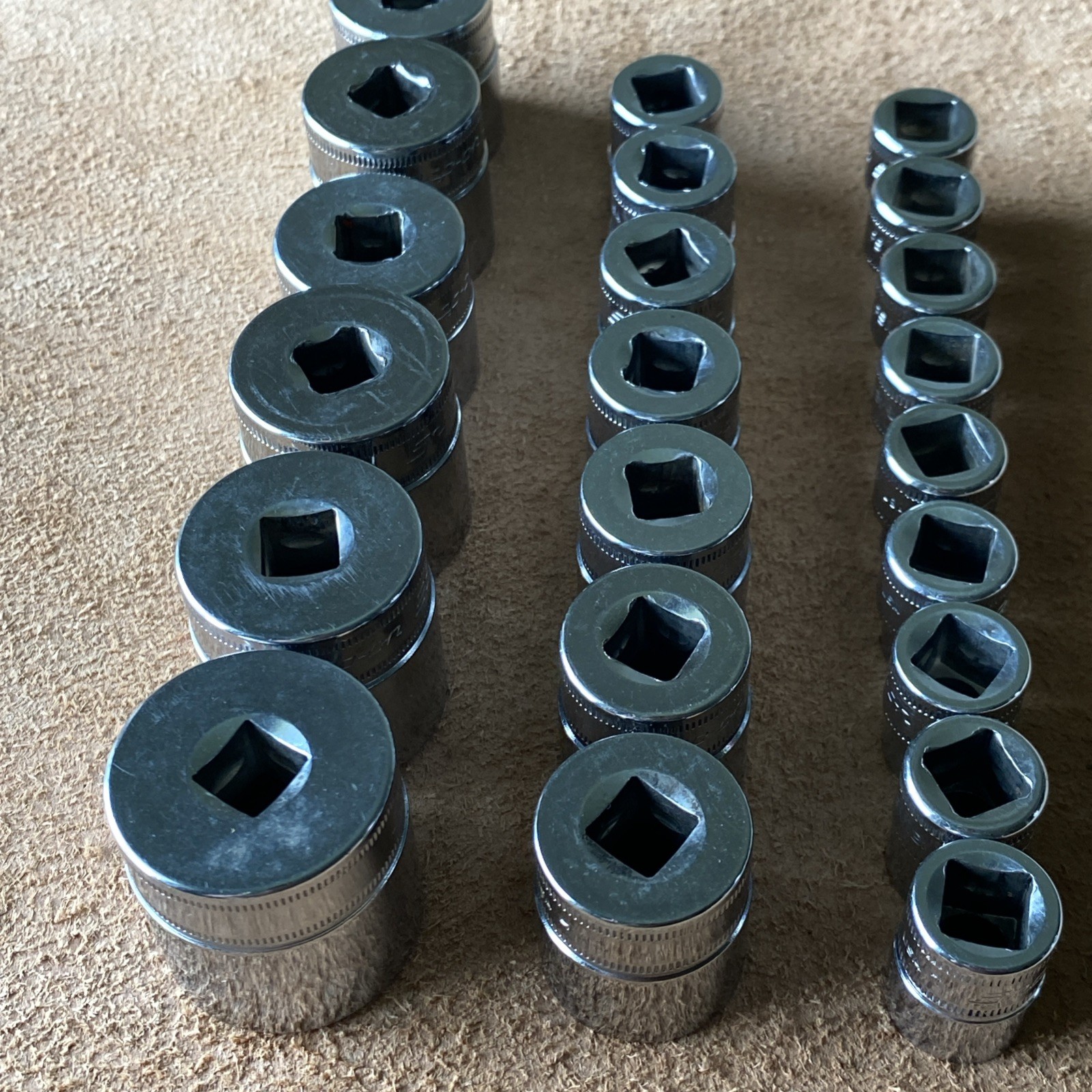 Snap-on 22Pc Metric 3/8 Drive Shallow FSM Socket Set 5.5mm-26mm 6Pt Minty