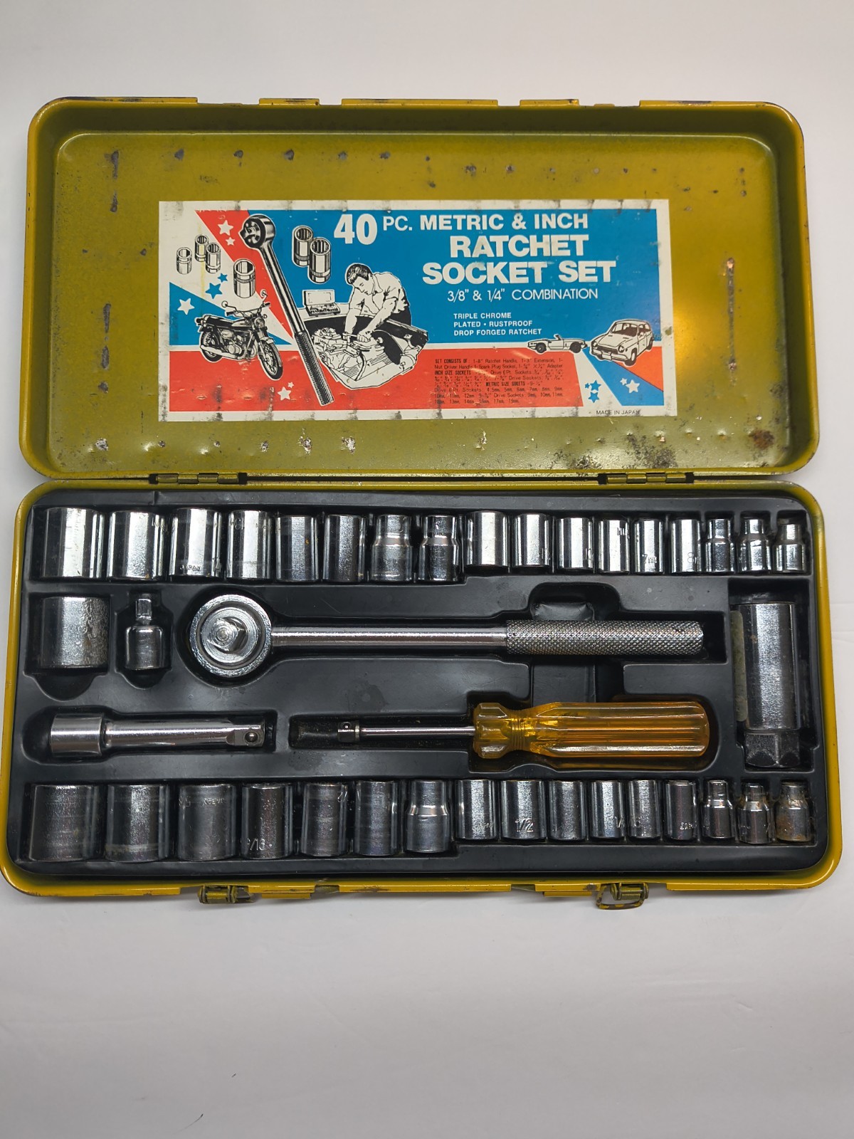 40 PC. Metric & Inch Ratchet Socket Set