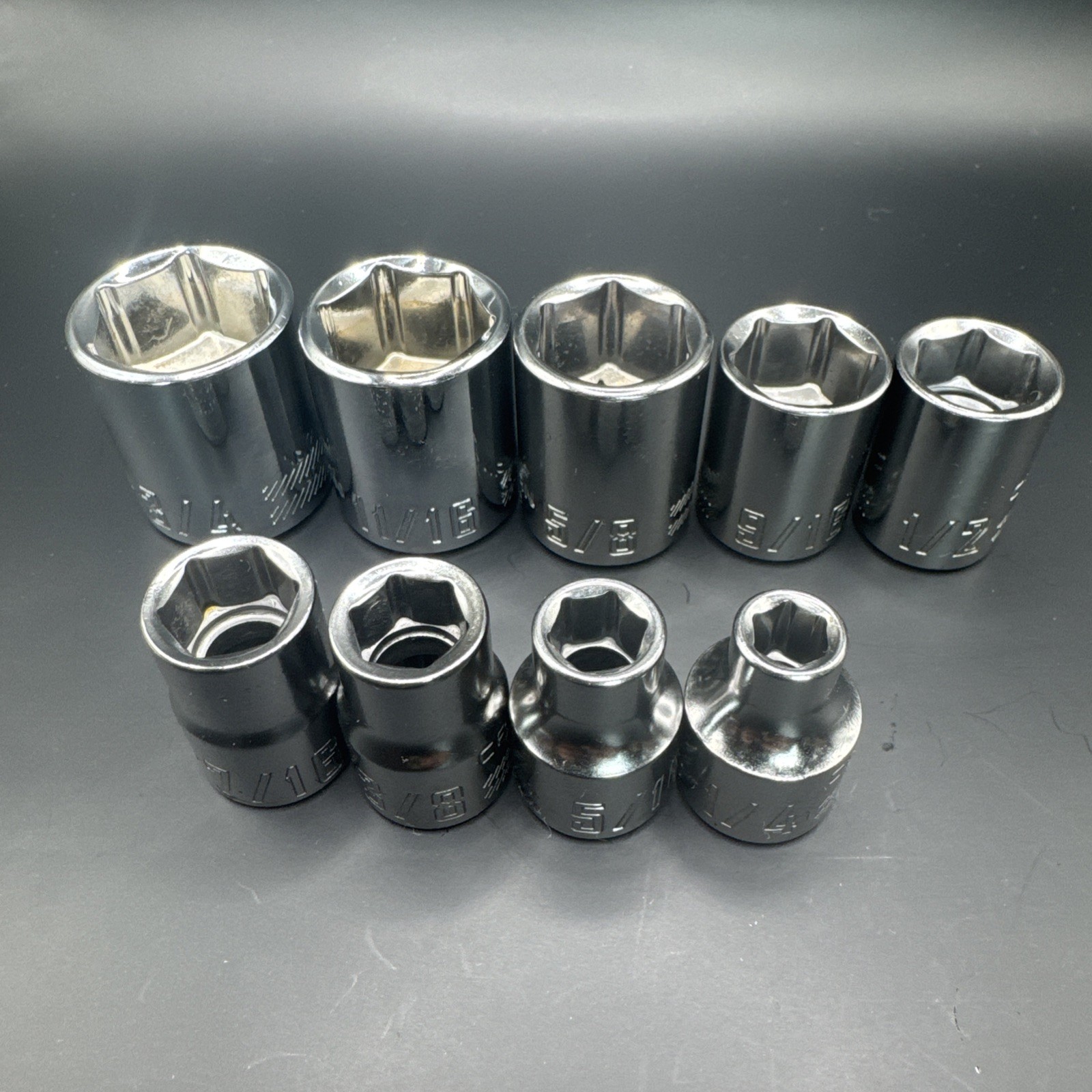 Craftsman 9 Piece 3/8 Drive 6 Point SAE Socket Set Shallow