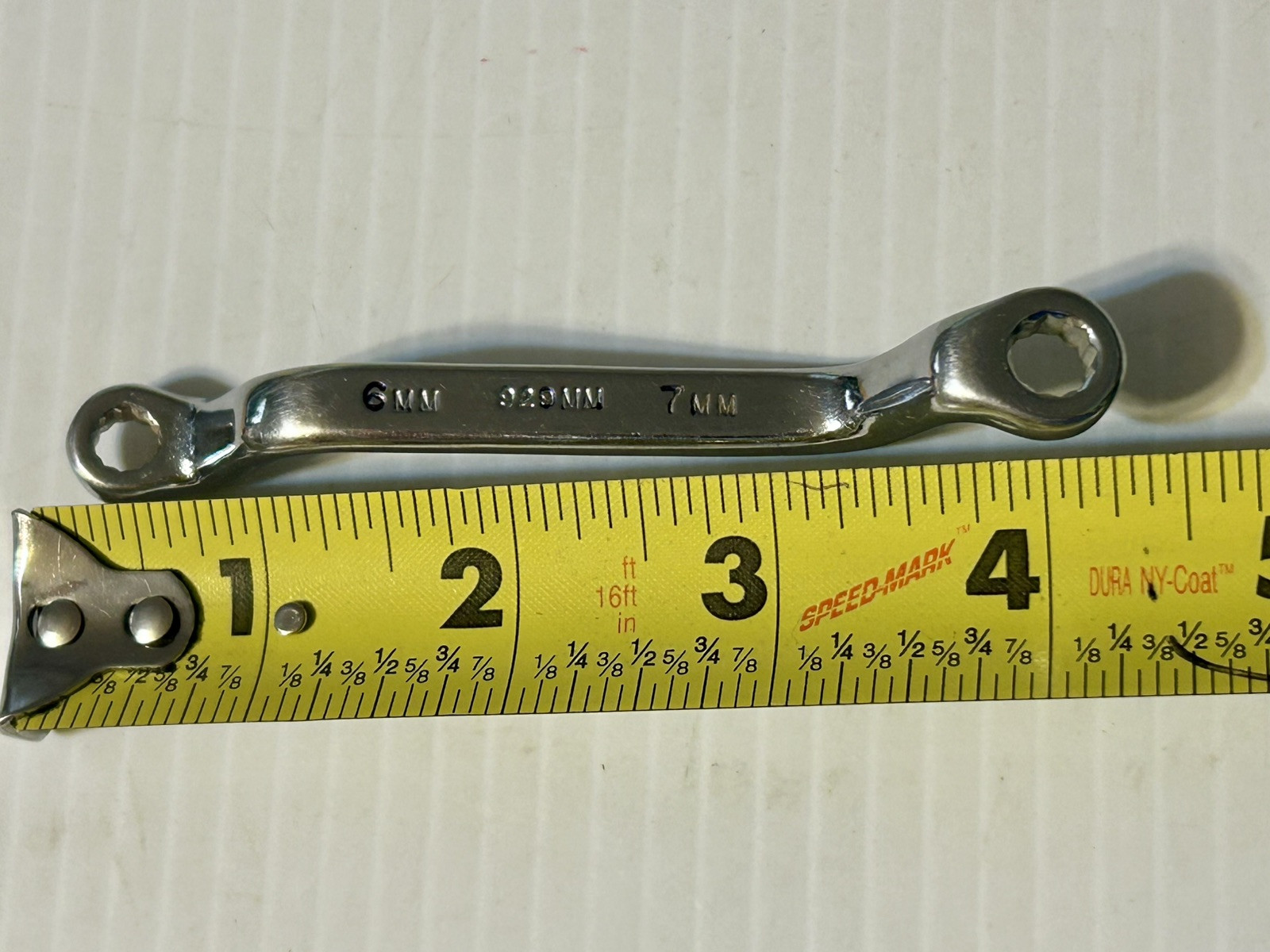 Vintage Duro/Indestro USA 929MM 6MM & 7MM Offset Box End 12 Pt Metric 4″ Wrench.