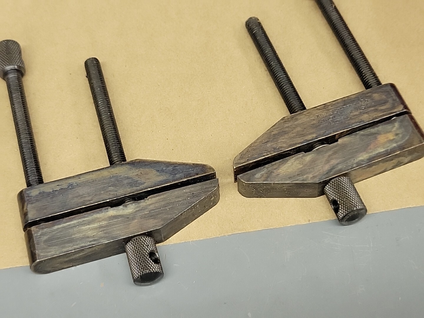 L.S. Starrett Pair 161C Toolmakers Parallel Clamps (2) Near Mint w/ Owners Mark