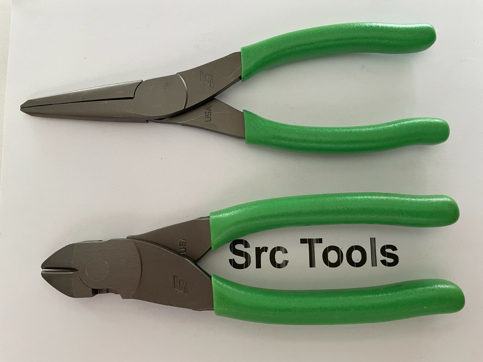 Snap-On Tools USA NEW 2pc GREEN Soft Grip Cutter & Needle Nose Plier Lot Set