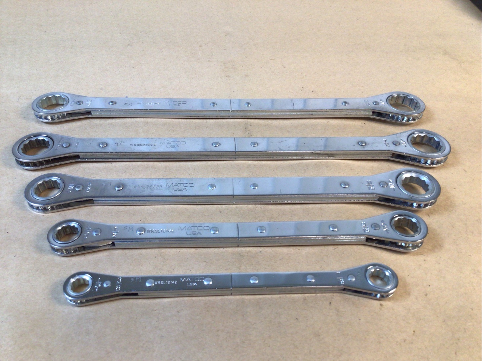 Matco 3/8” To 15/16” 12 Point Box Ratchet Wrench Set WRXL12142 To WRXL26302