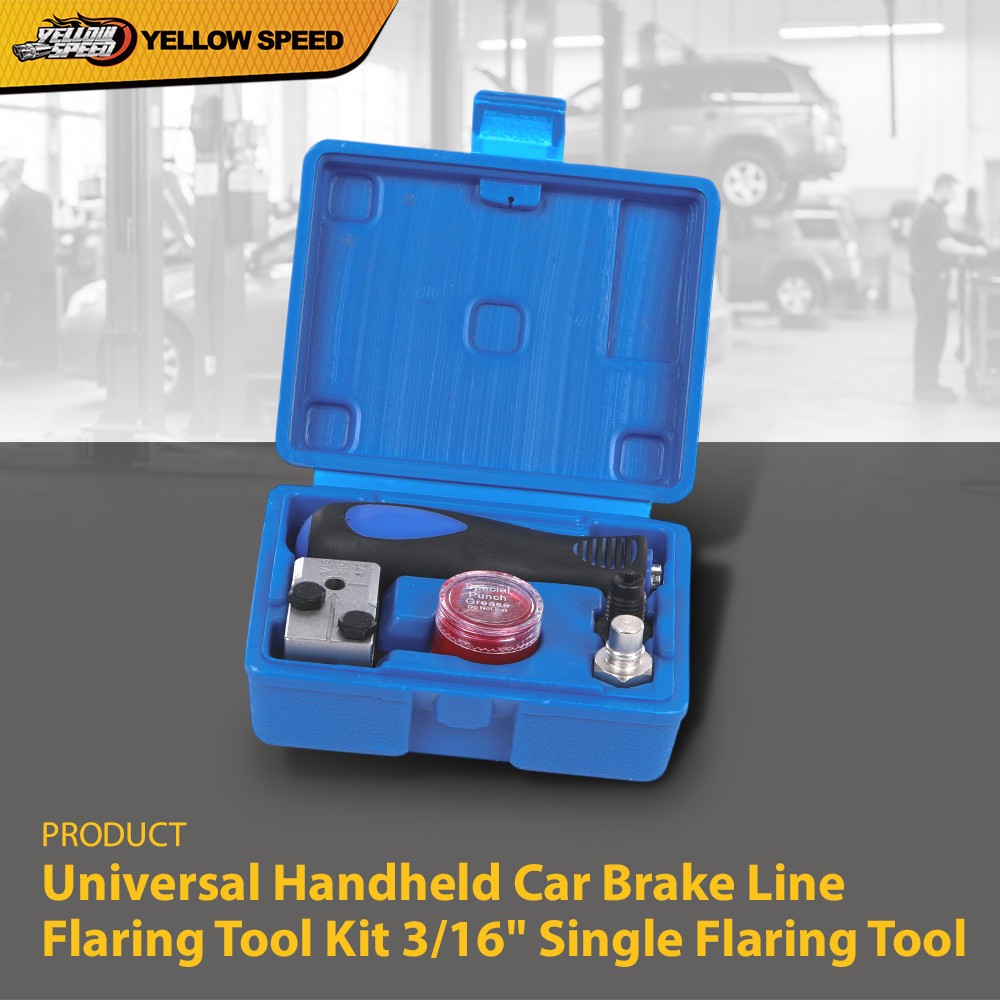 Universal Handheld Car Brake Line Flaring Tool Kit 3/16» Single Flare W/Storage