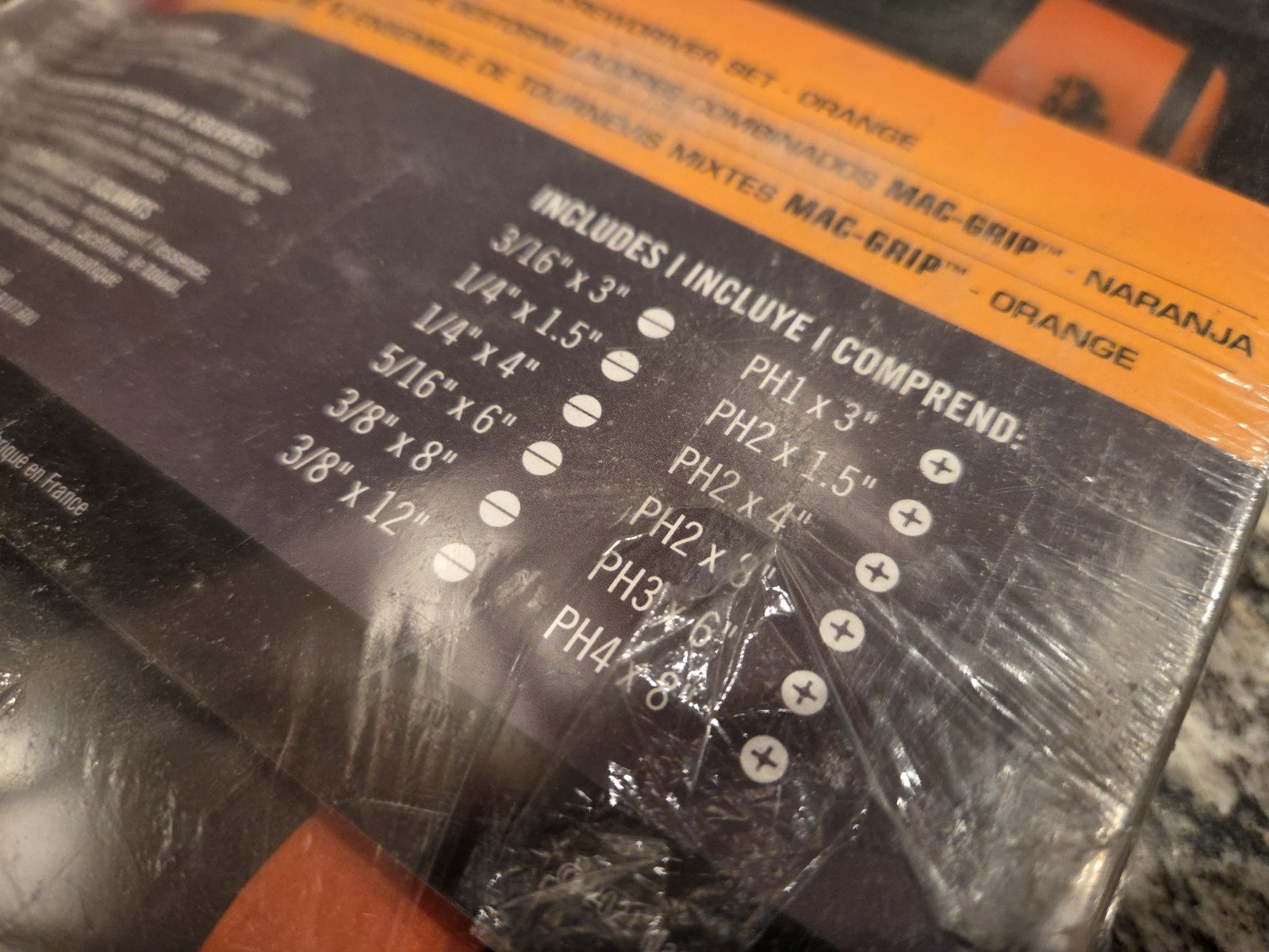 Mac Tools 12-PC. Mac-Grip Combination Screwdriver Set – Orange – SEALED