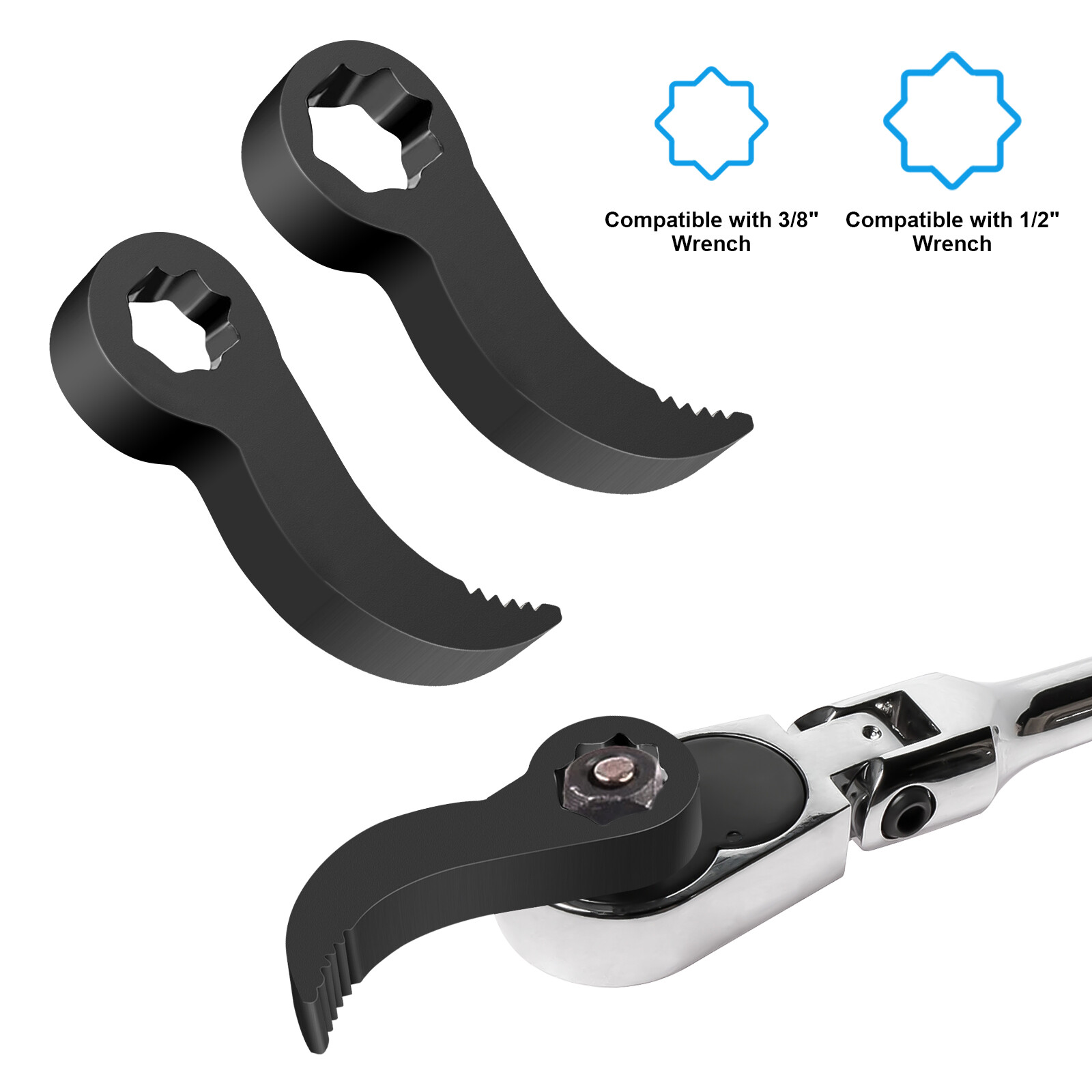 Pry Bar Wrench Adapter Head Crowbar Adapter 1/2″ 3/8″ Ratchet Car Repairing Tool