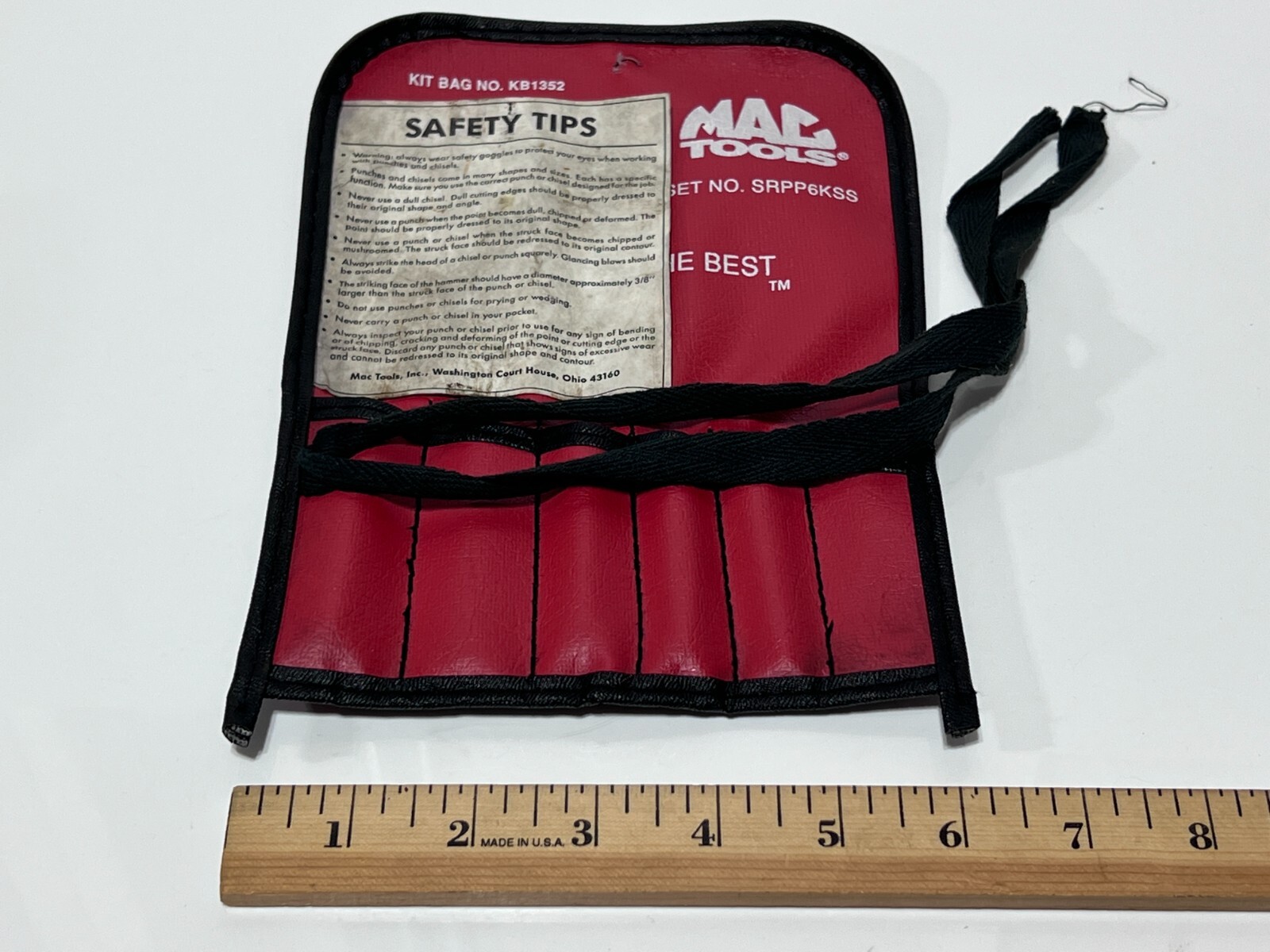 MAC Tools USA Kit Bag Pouch KB1352 for Punch Set SRPP6KSS (No Tools Included)
