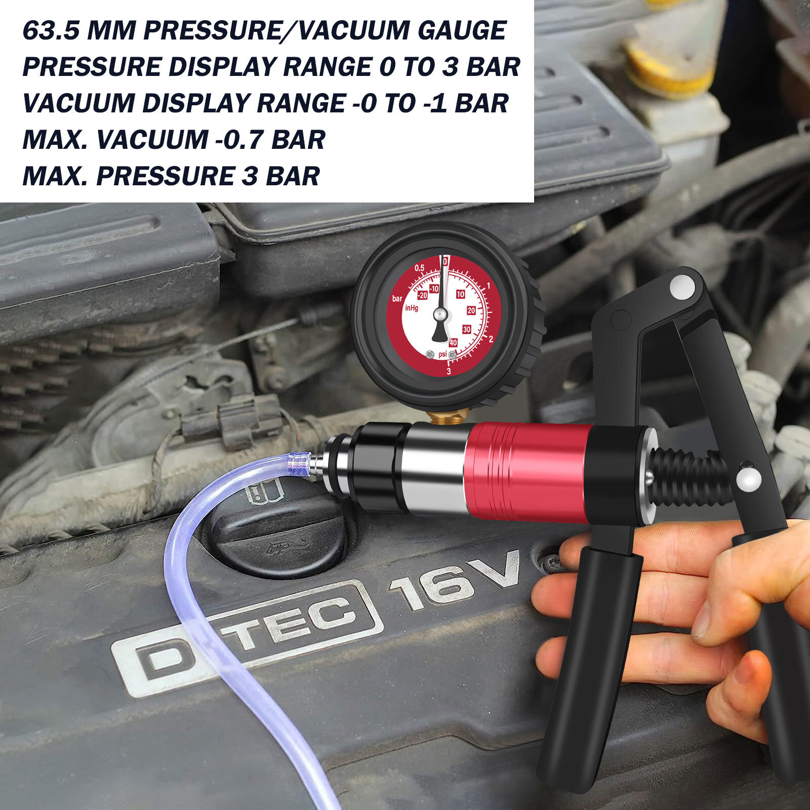 23pcs Hand Held Vacuum Pressure Pump Tester Brake Fluid Bleeder Bleeding Tool US