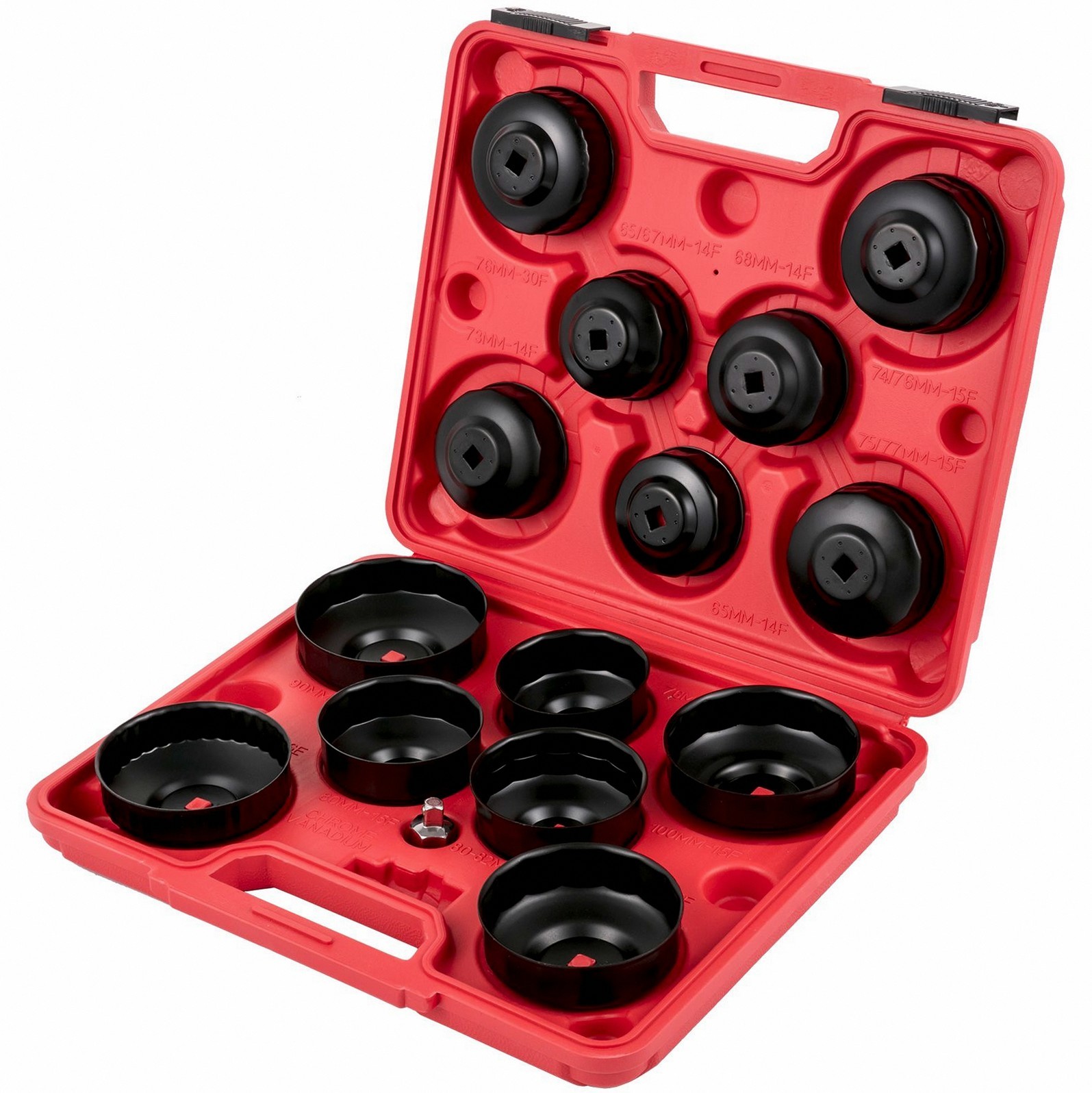 Oil Filter Socket Set 14-Piece Steel Low-Profile with Adapter