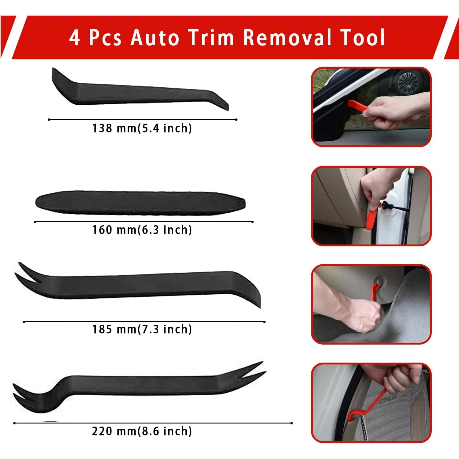 17 Auto Trim Removal Tool Kit Car Panel Door Window Fastener Remover Pry Too Set