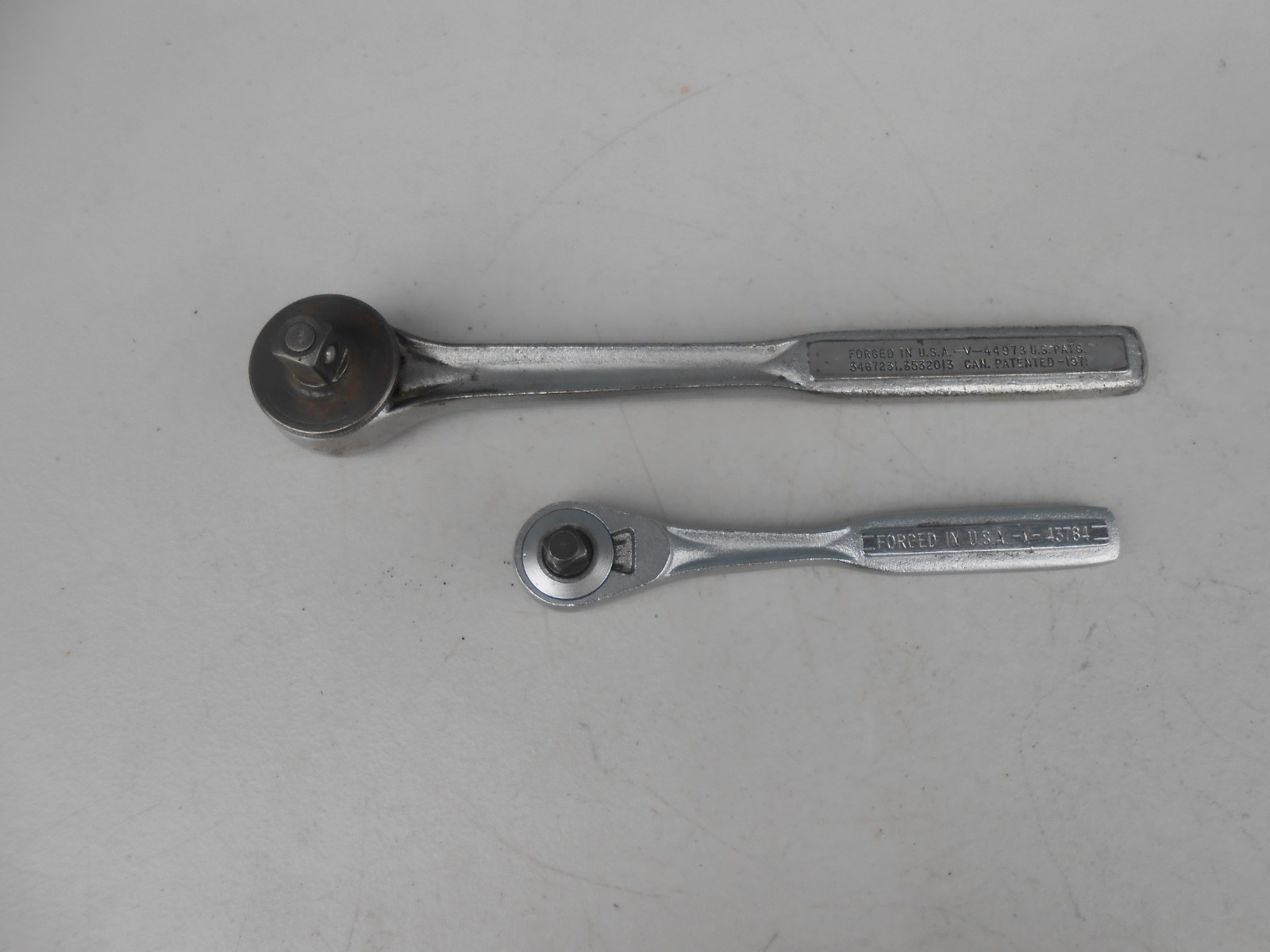 2 Craftsman Rachets–1/2″ Drive 10″ V 1971 & 3/8″ Drive 7″ V 43784