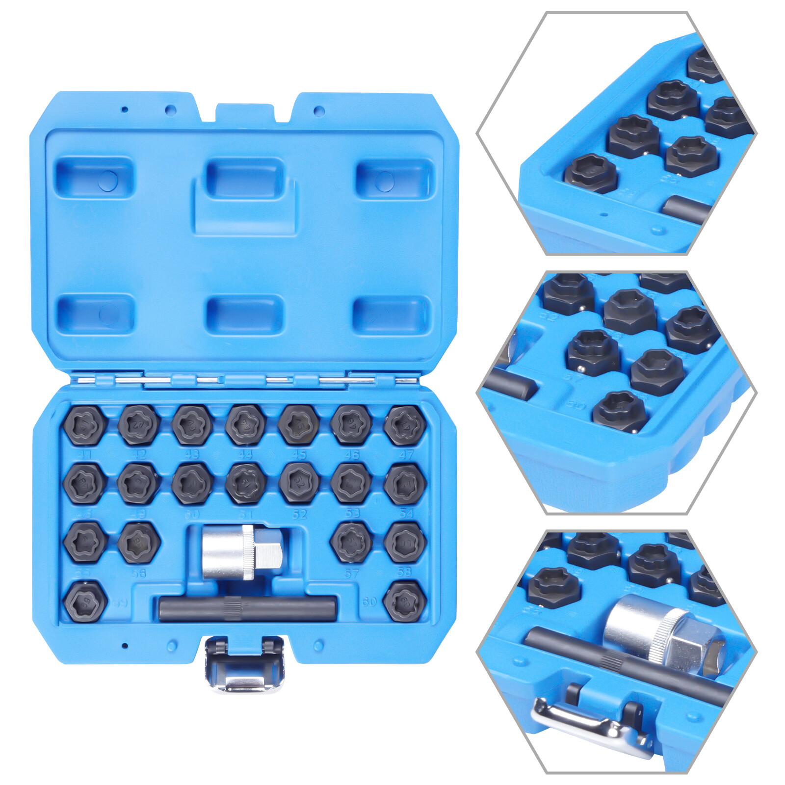 22pcs Fits BMW MASTER LOCKING WHEEL Anti-Theft NUT KEY SET REMOVAL LOCK Socket