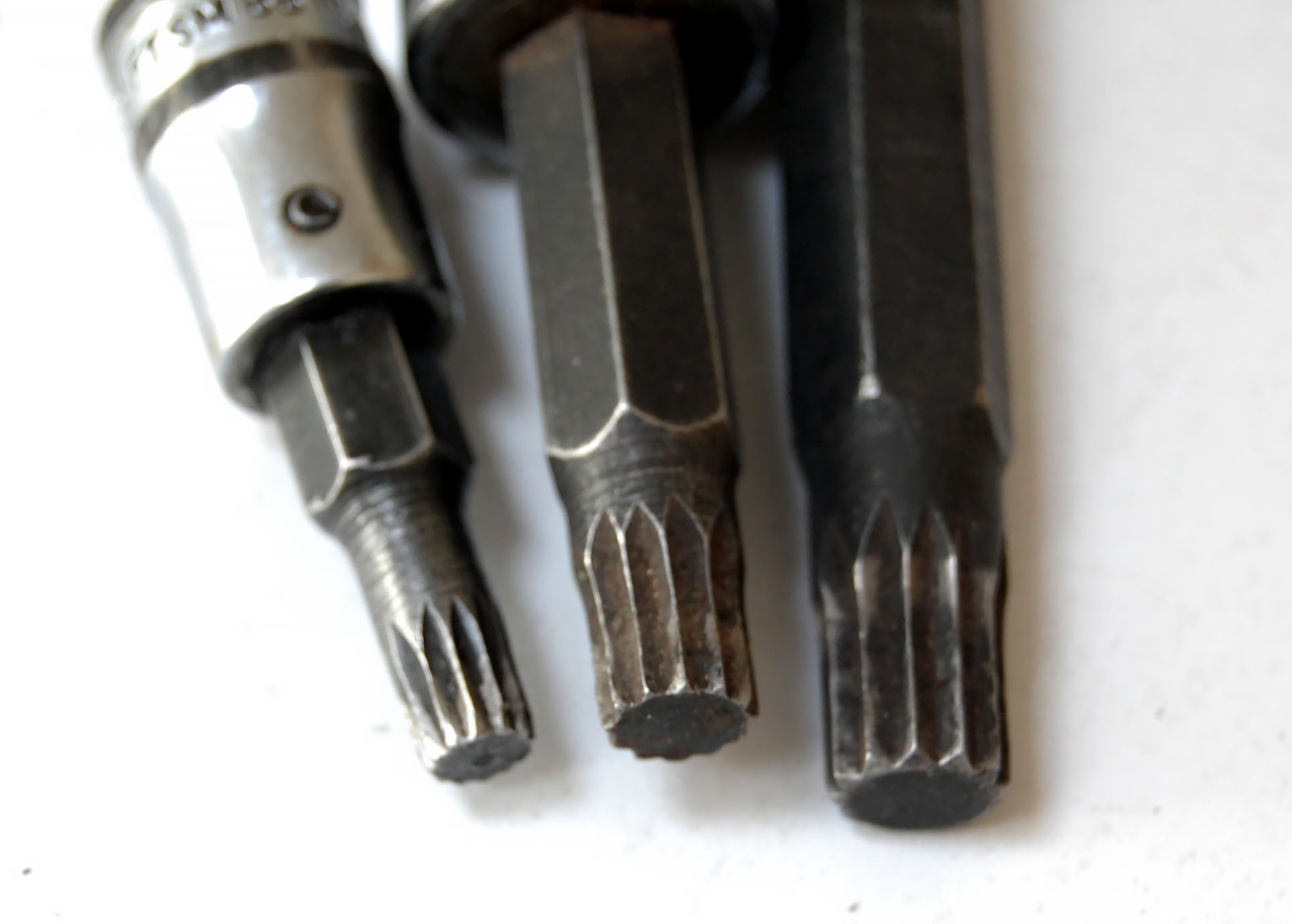 Three Snap-on Triple Square Bit Driver Sockets 8mm & 10mm Regular & 12mm Long