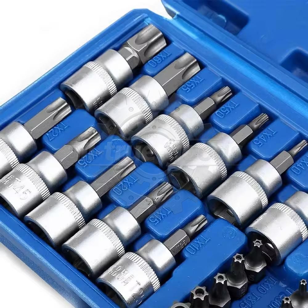 34Pcs Drive Male Female Torx Star Bit Socket E-socket Set Handheld Tool Case US