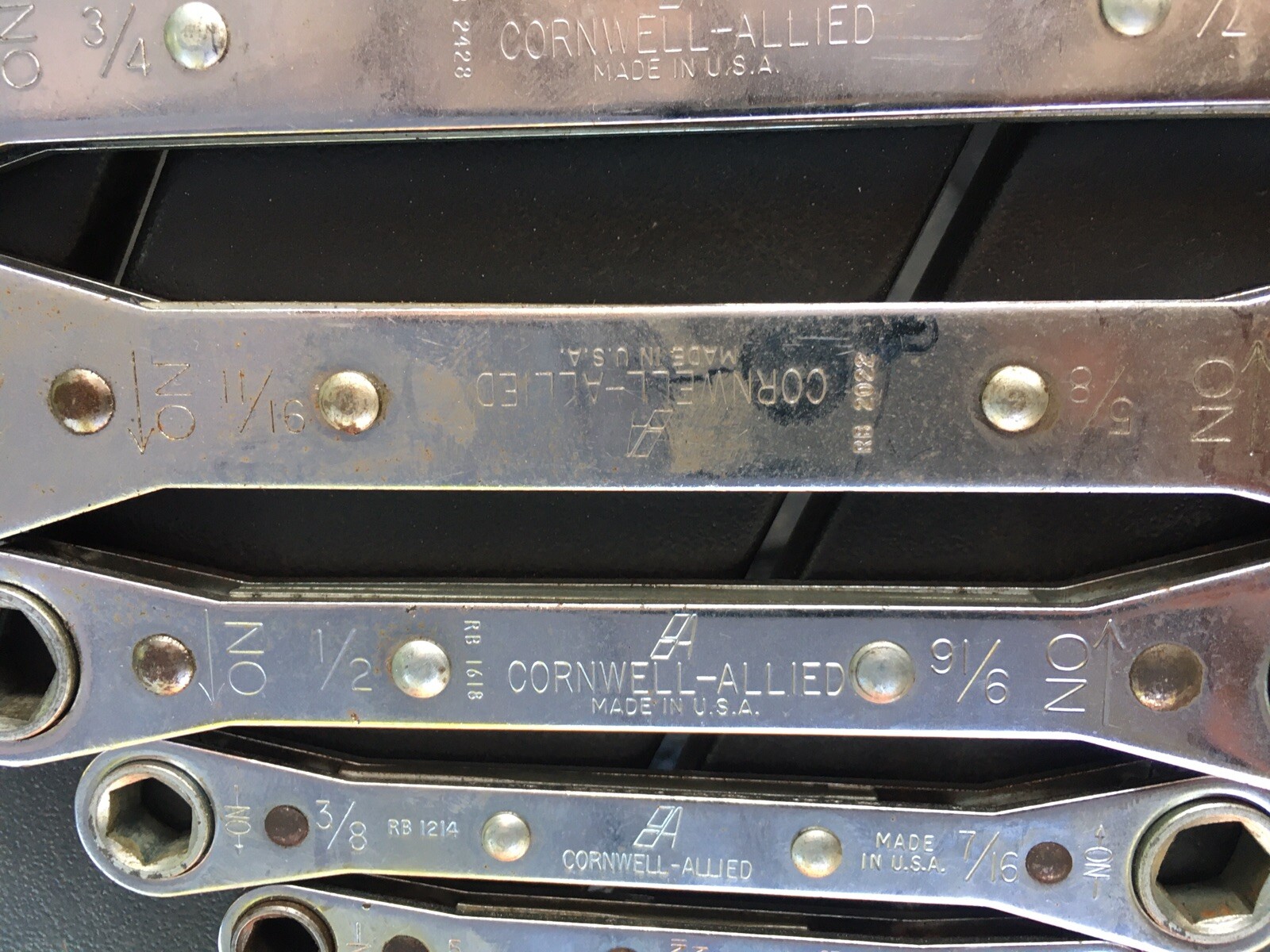 Cornwell Allied Made in USA set of 6 Standard SAE Ratchet Box wrench Mechanic