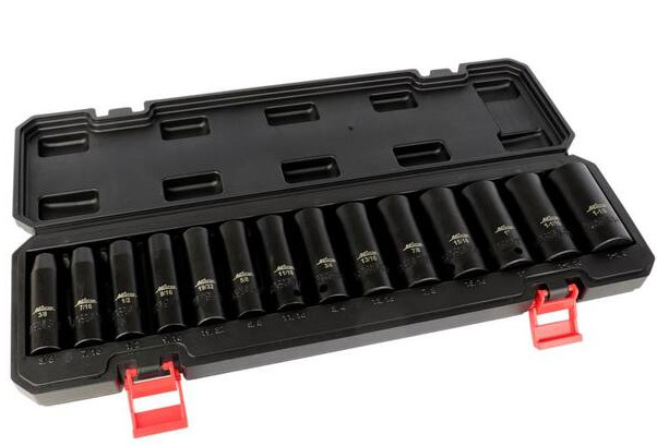 Milton® 14-Pc. 1/2” Drive Deep 3/8 to 1-1/8″ SAE Impact Socket Set