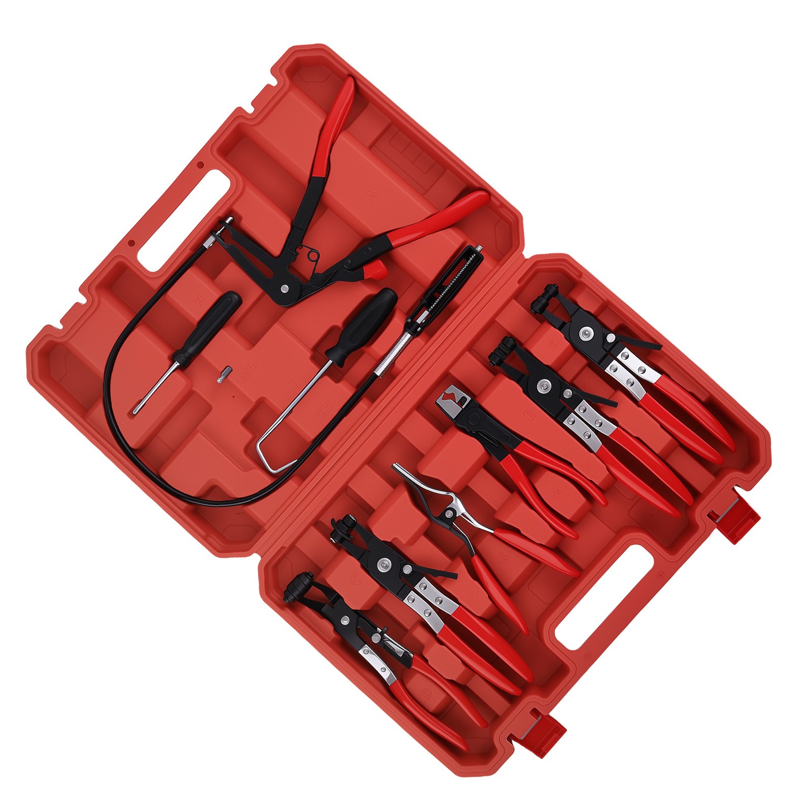 9pcs Automotive Wire Long Reach Hose Clamp Pliers Set For Fuel Oil Water Hose