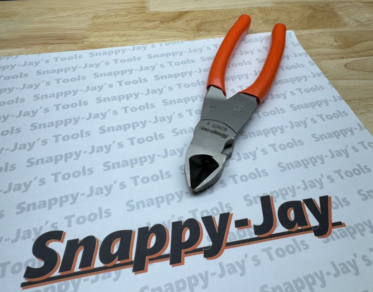 Snap-On Tools USA NEW ORANGE Soft Grip 7″ VECTOR EDGE Diagonal Cutter 87ACFO