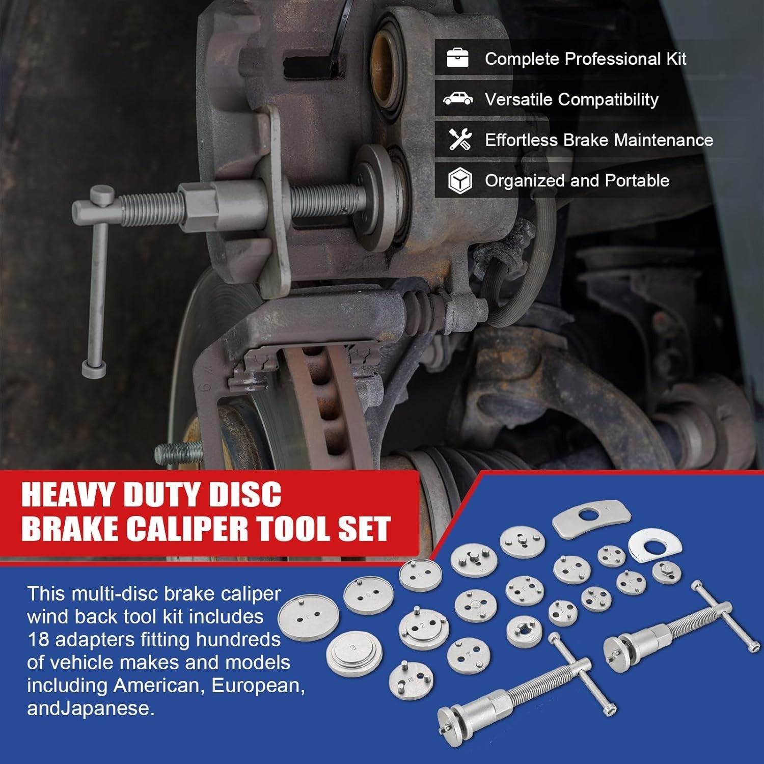 24PCS Universal Kit de Herramienta Para Frenos Piston de Frenos Brake Auto Carr