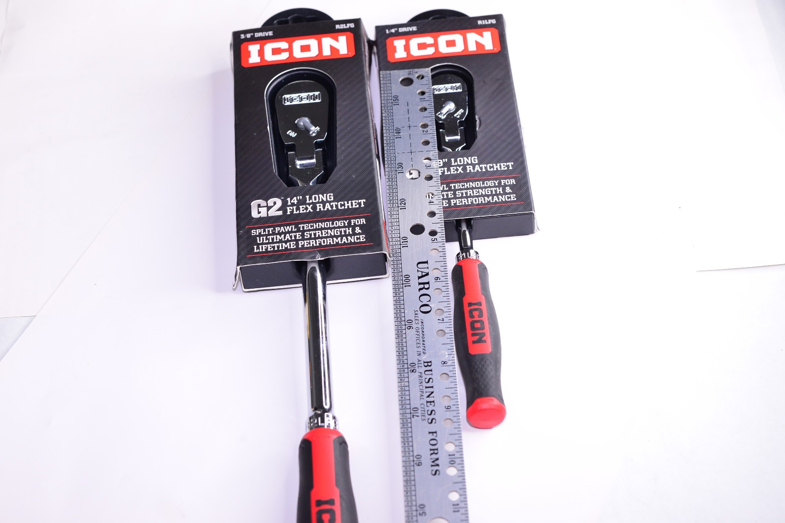 ICON G2 1/4 & 3/8″ Drive Long Flex Ratchet R1LFG – R2LFG Tool Set Comfort Grip