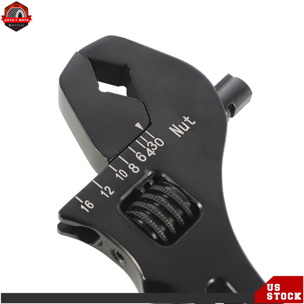Pair 3AN-16AN Adjustable Wrench Black Aluminum Tool Spanner For Hose End Fitting