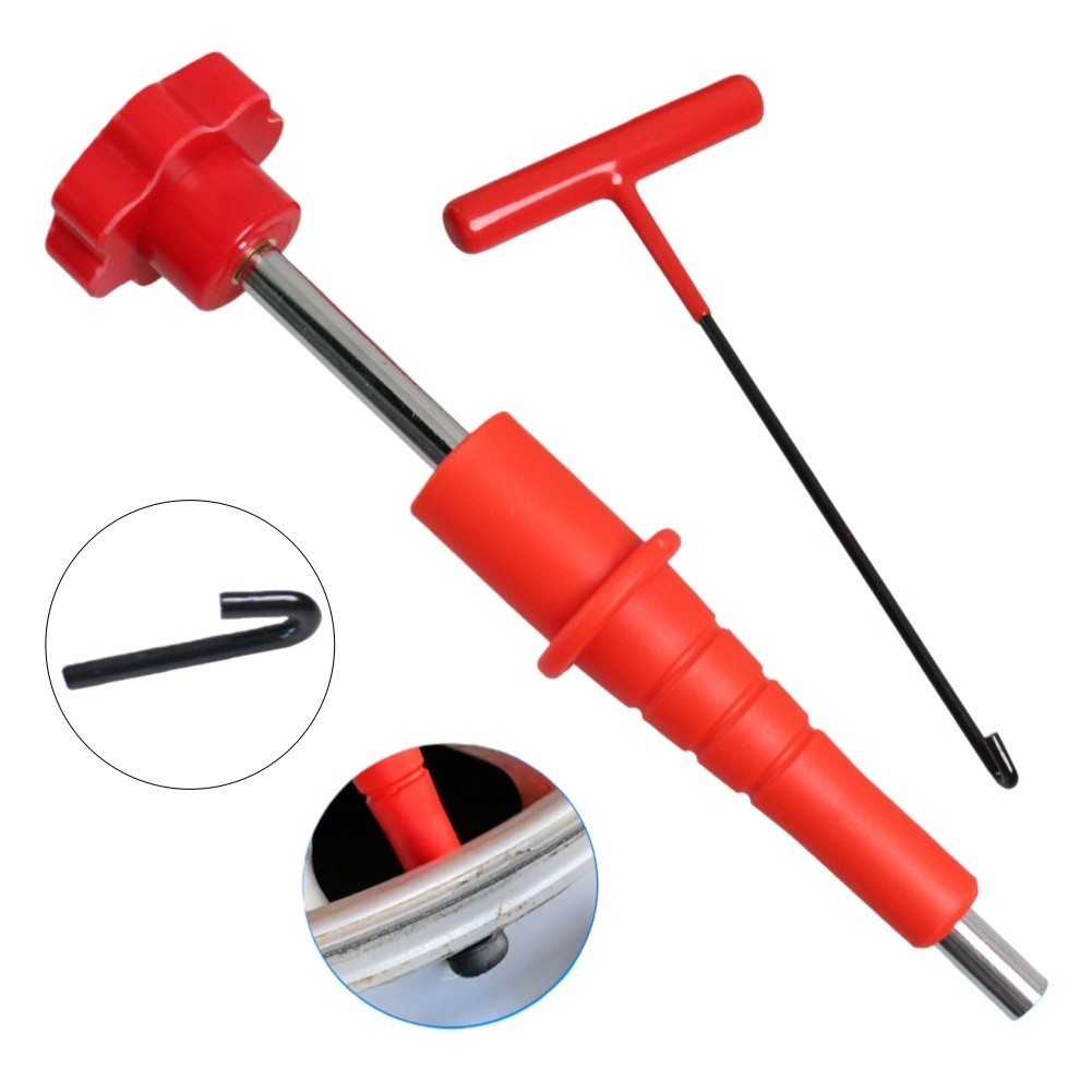 Tire Valve Tool Kit Plastic Metal Construction T Handle Anti Slip Grip