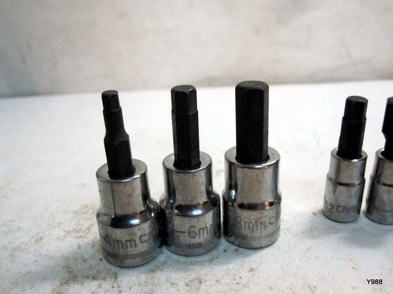 CRAFTSMAN set of 9 hex bit sockets mix lot see description