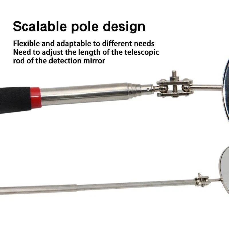 LED Telescoping Inspection Mirror – 360° Rotating Tool for Mechanics.